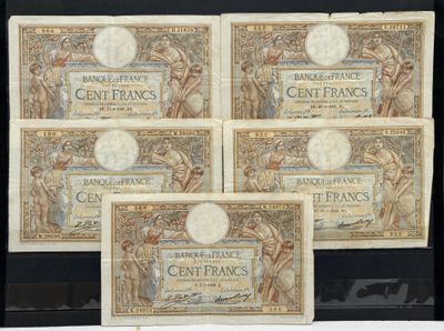 four bank notes with a picture of a woman and a man on them