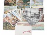 de nombreuses images différentes d'un train et d'une carte postale