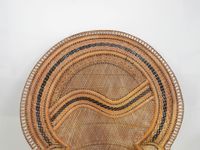 Fauteuil en rotin teinté et cannage dit "EMMANUELLE" à large… (photo 3)