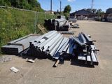 a lot of steel beams in the middle of a lot