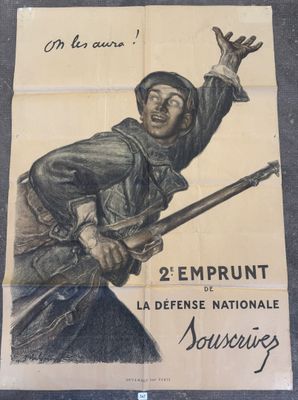 an old poster of a man holding a gun in his right hand