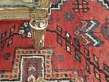 a cat that is sitting on a rug on the floor
