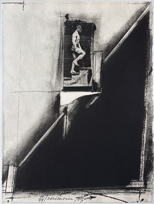 une image représentant un dessin en noir et blanc d'une femme assise sur une chaise