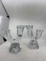 Paire de candélabres en cristal DAUM France.