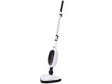 a white and black mop sitting on top of a white floor