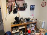 an image of a cluttered room with many things on the wall
