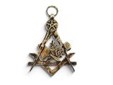 a close up of a masonic symbol on a white background