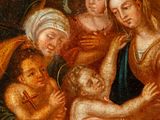 an image of a painting of a woman holding a baby in her lap