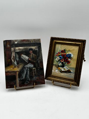 Madeleine RENAUD (1900-1994) « Bouquet de fleurs sauvages et livr...
