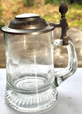 Chope à bière publicitaire Kanterbräu en verre avec motifs v…
