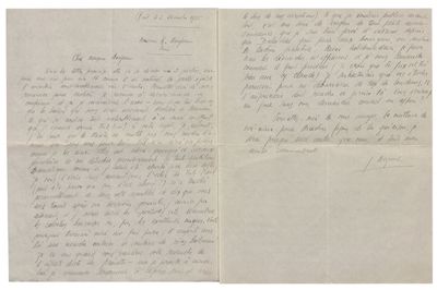 lettre manuscrite écrite à l'encre noire sur une feuille de papier