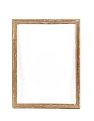 an old wooden picture frame on a white wall with a white background