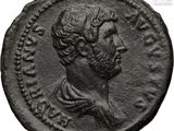 an ancient roman coin with the head of a man in profile