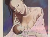 painting of a woman holding a baby in her arms