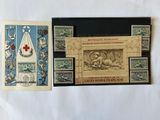 deux timbres sur lesquels figurent l'image d'un chien et une croix rouge