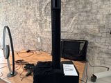 an image of a room with speakers and a fan in it