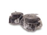 a pair of shoes that are wrapped in plastic