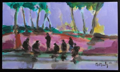 Marcel MOULY (1918-2008) Les lavandières au bord du Nil