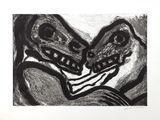an image of a black and white drawing of two butterflies