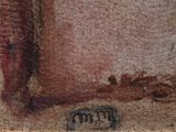 an image of a close up of a painting of a person on a horse