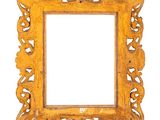 an old wooden picture frame on a white background with a white background