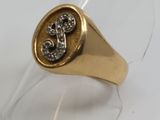 an image of a gold signet ring with a cross on it