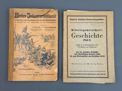 an old book with a german title and an old german book with a german title