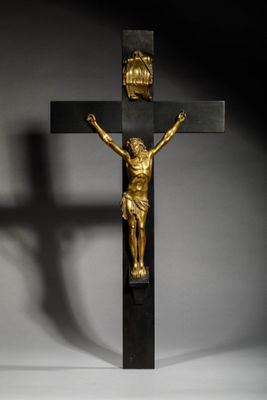 a close up of a cross with a crucif on it