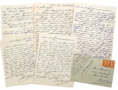 un lot de vieilles lettres et d'enveloppes portant un timbre