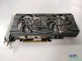 a close up of a video card on a white surface