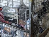 une cage métallique contenant tout un tas d'objets