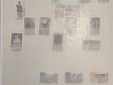 a picture of a refrigerator with many pictures on it