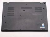 a black laptop that is sitting on a white table