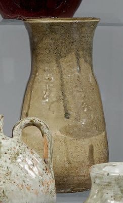 trois vases posés sur une étagère en verre