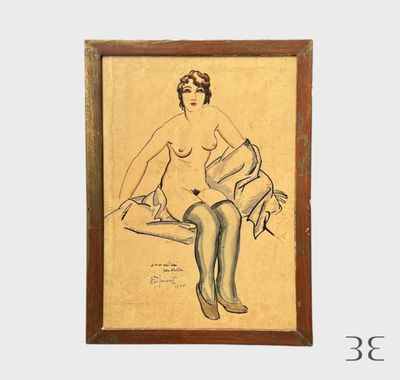 l'image d'un dessin représentant une femme assise sur une chaise