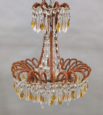 an image of a chandelier hanging from a ceiling