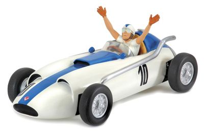 a figurine of a man in a racing car