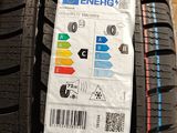 a close up of a tire with a sticker on it