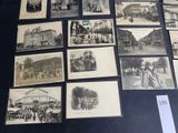 many old black and white photographs of people and buildings