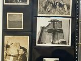 an old black and white photo of a book with pictures on it