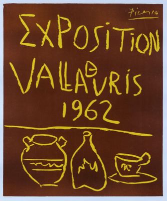 an image of a poster with a picture of a vase and a bowl