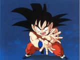 an image of a drawing of a young gohan with his hands in the air