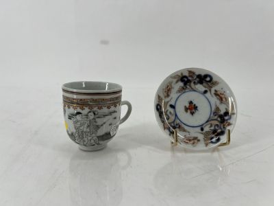 a cup and saucer sitting next to each other on a table