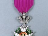 a close up of a purple ribbon with a star on it