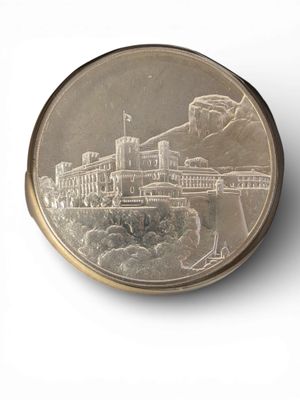 MONACO : Enveloppe timbre-médaille en argent pour le XXVème anniversai