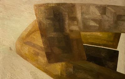 a painting of a chair that is sitting on the floor