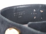 christian lacroix black leather belt with gold hardware