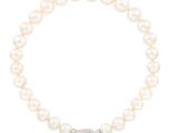 a white pearl bracelet with a diamond clasp