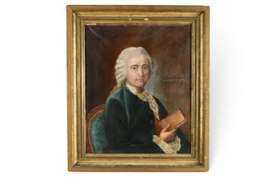 tableau représentant un homme tenant un livre dans la main droite
