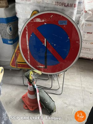 a picture of a no parking sign in a store